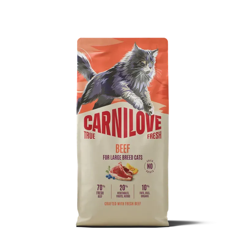 Carnilove True Fresh Cat Adult Large Breed Beef torrfoder för katt 6 kg Populärt val
