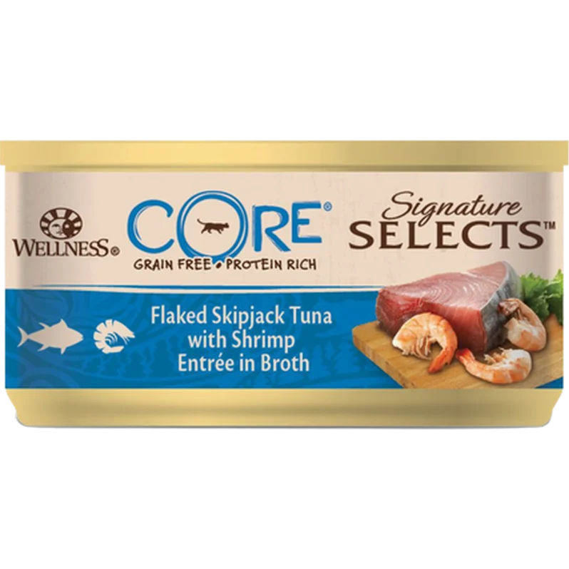 Cat Adult Signature Selects Flaked Tuna & Shrimp in Broth Wet