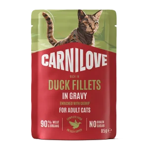 Cat Pouch Gravy rich in Duck enriched with Catnip