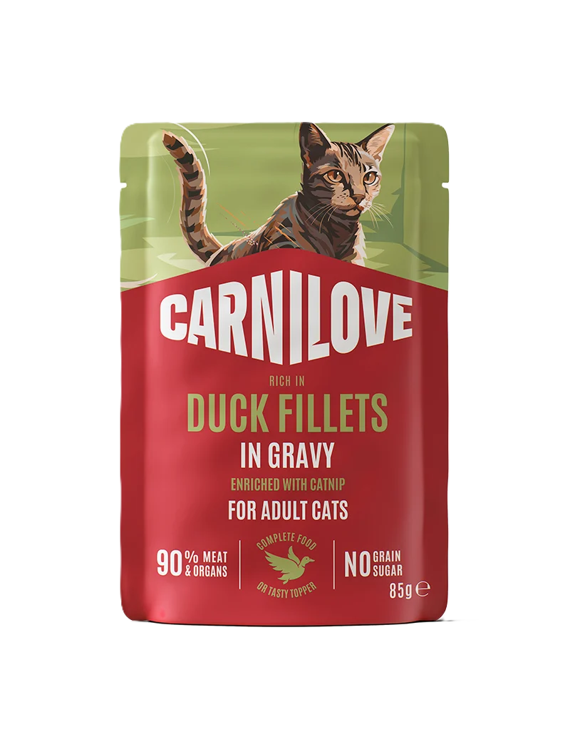 Cat Pouch Gravy rich in Duck enriched with Catnip