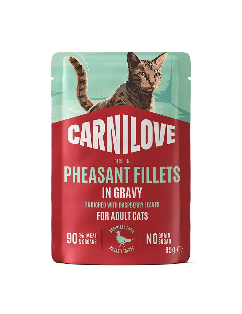 Cat Pouch Gravy rich in Pheasant enriched with Raspberry Leaves