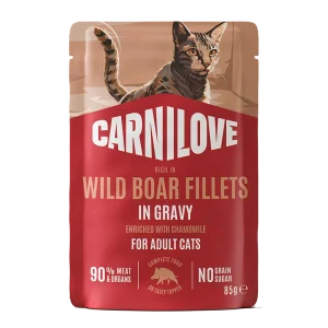Cat Pouch Gravy rich in Wild Boar enriched with Chamomile