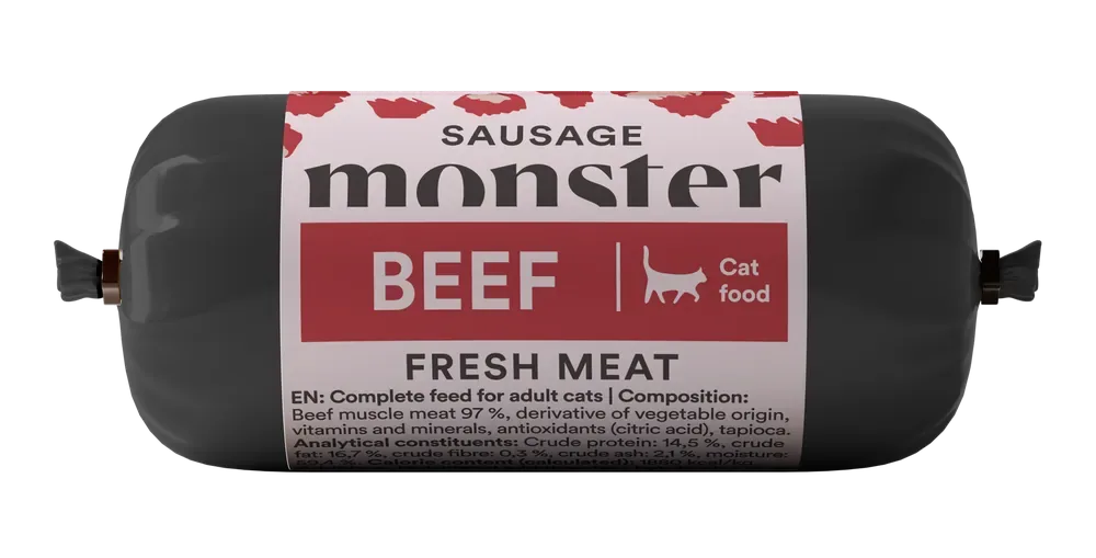 Cat Sausage Beef 80 g Populärt val