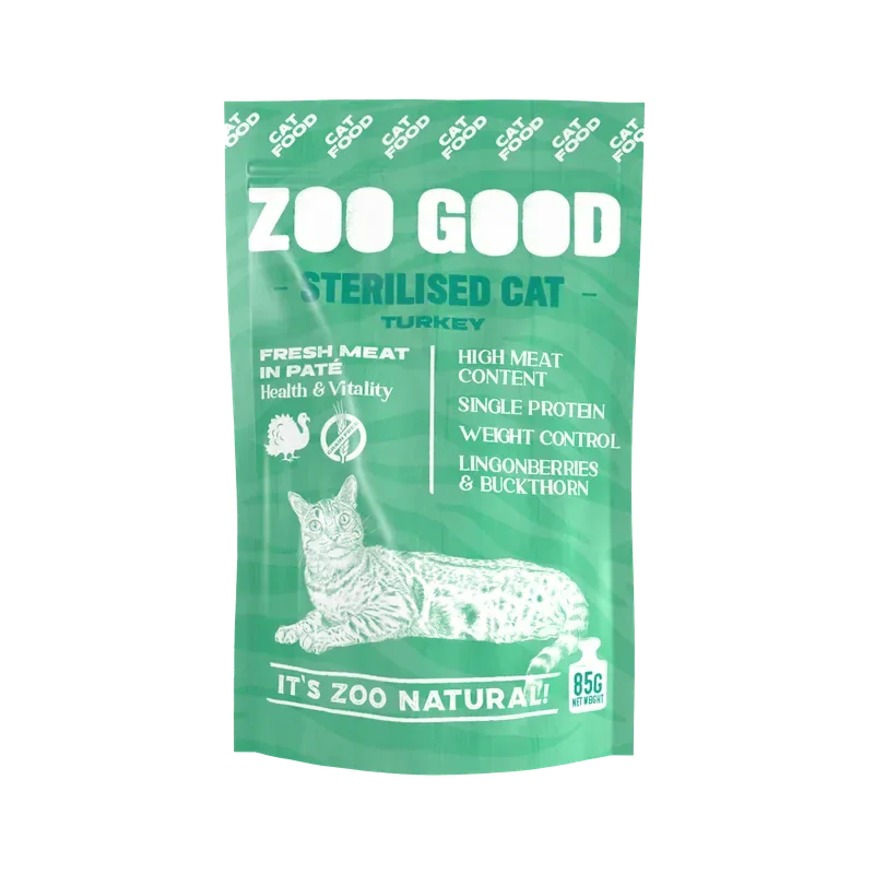 Cat Sterilised Turkey 85g Pouch Nyhet