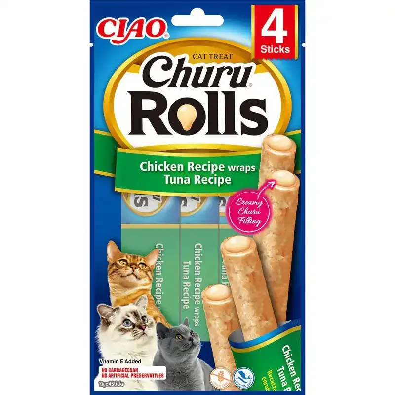 Churu Rolls Kyckling-Tonfisk för katt 4 x 10 g Handla nu