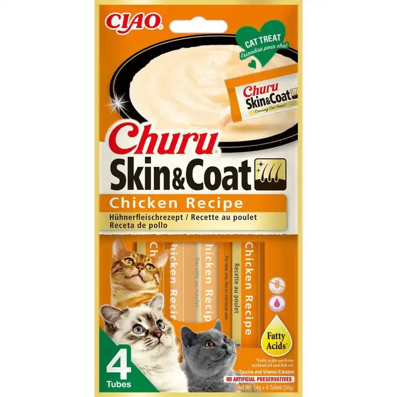 Churu Skin & Coat Kycklingkräm för Katter 4 x 14 g Rabatt