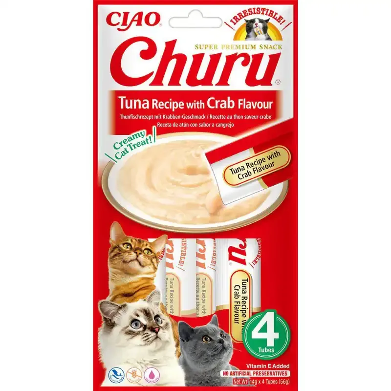 Churu Tonfisk & Krabba Kräm för Katter 4 x 14 g Begränsat antal