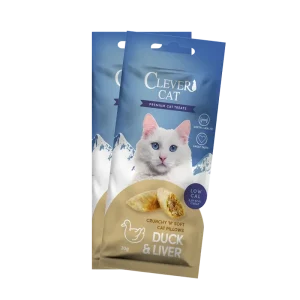 Clever Cat Kattgodis 4-pack Anka & Lever 4×30 g