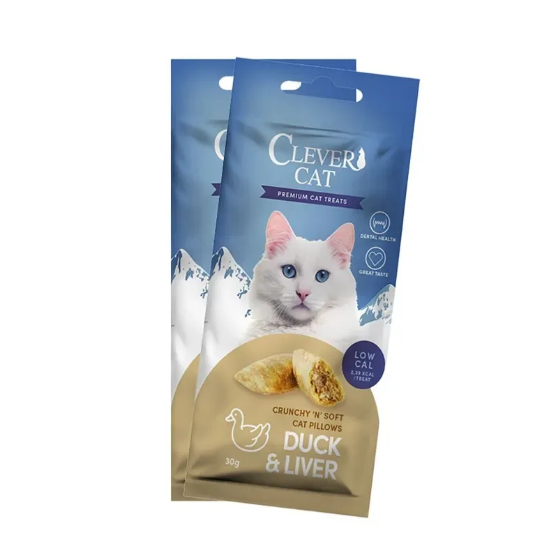 Clever Cat Pillows Kattgodis Anka & Lever 30 g Populär