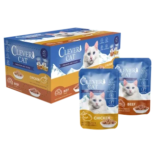 Clever Cat Våtfoder Kyckling & Nötkött 40×85 g