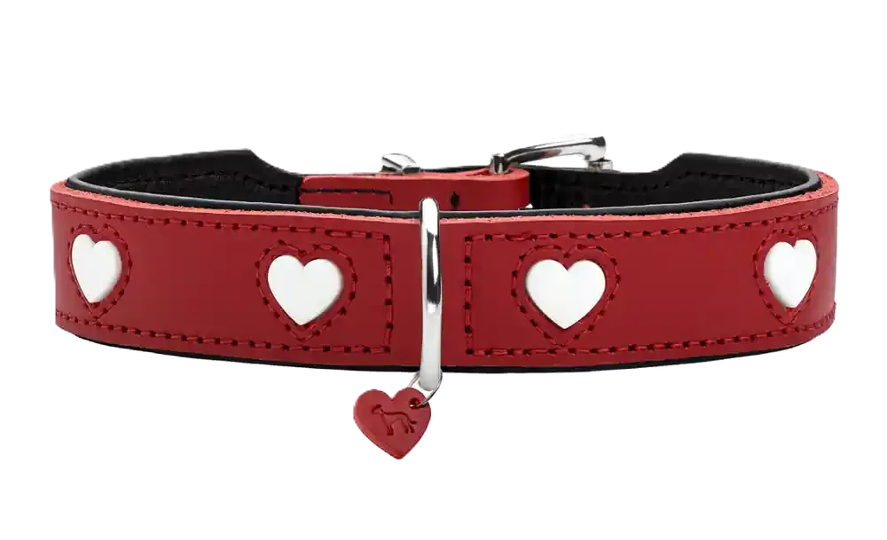 Collar Love Cowleather Red/Black 32/XS Endast denna vecka