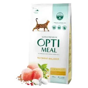 Complete dry pet food for adult cats chicken, 1,5 kg Rea