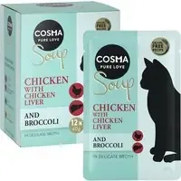Cosma Soup 12 x 40 g – Kycklingfilé med kycklinglever & broccoli Rea