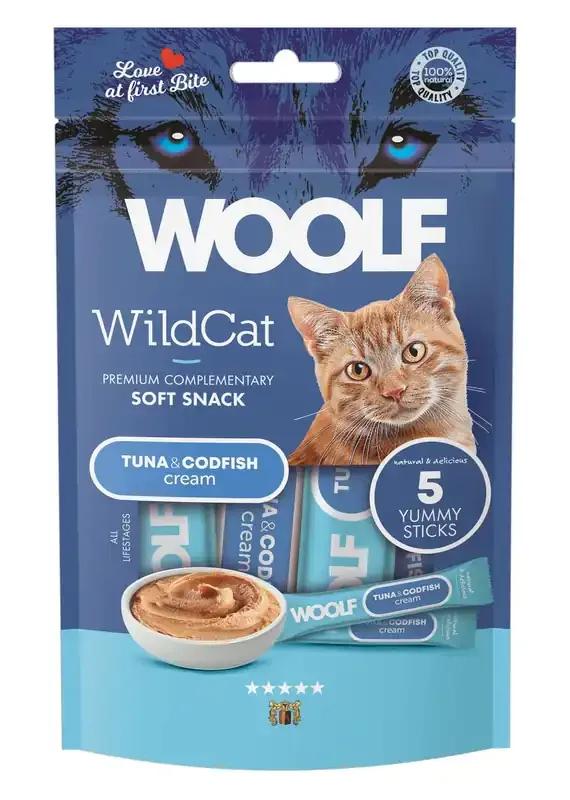 Creamy Snack Tonfisk & Torsk Kattgodis – 5 x 14 g Nyhet