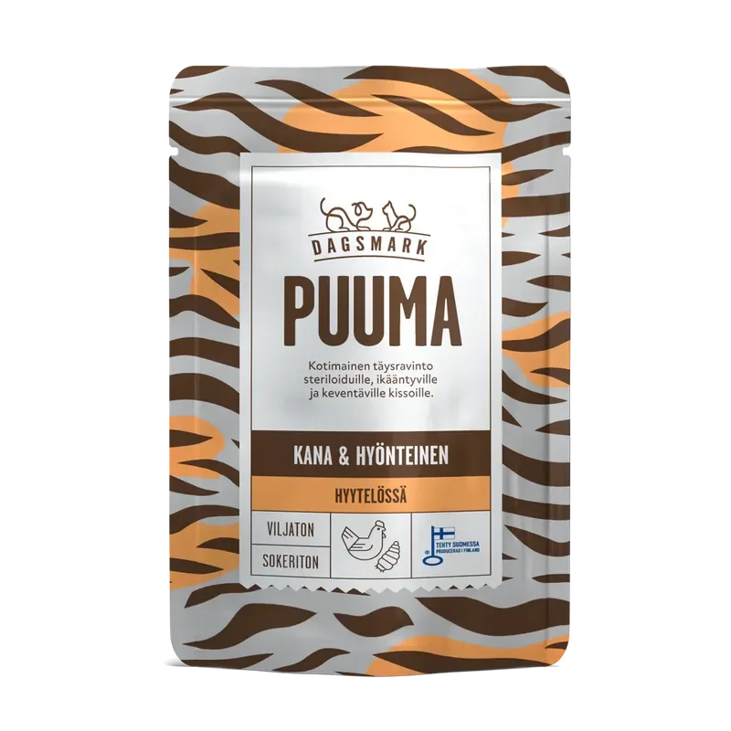 Dagsmark Puma kyckling och insekter i gelé för katter 80 g Beställ nu