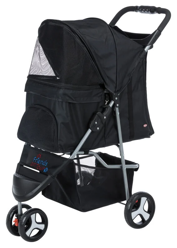 Djurvagn Buggy Hopfällbar 47 x 100 x 80 cm Svart