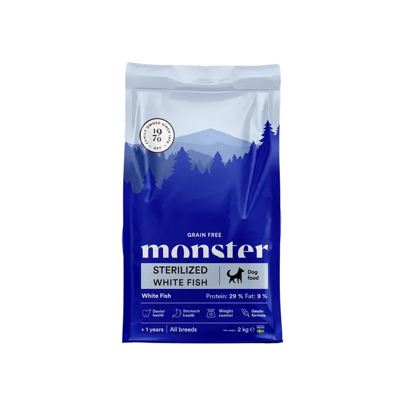 Dog Grain Free Sterilized White Fish – 2 kg Populärt val