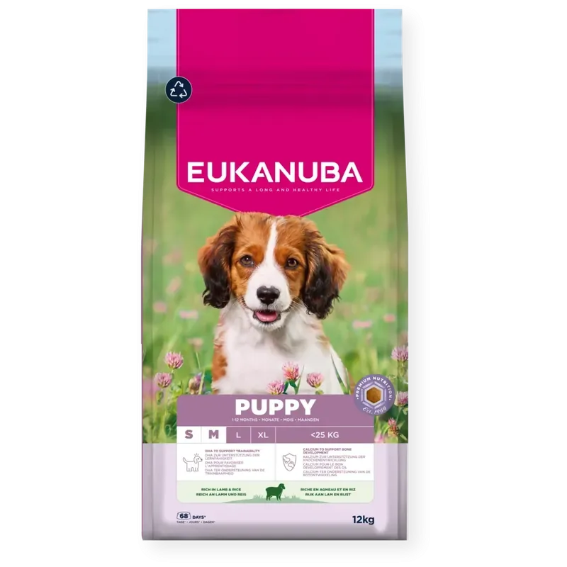 Dog Puppy Small/Medium Breed Lamm & Ris 12 kg Kundfavorit