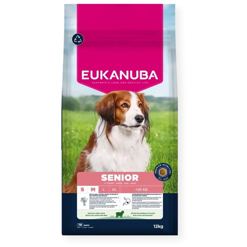 Dog Senior Small/Medium Breed Lamm & Ris 12 kg Billigare