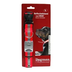 Dogman Blinkande halsband S rött SA 3