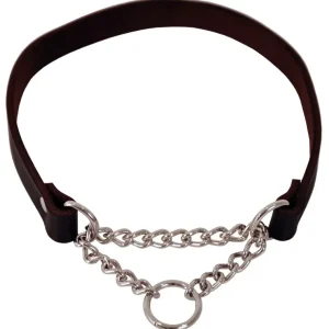 Dogman Läderhalsband Lina Halvstryp Svart
