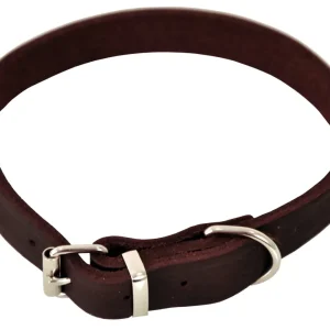 Dogman Läderhalsband Lina Ställbart Brun