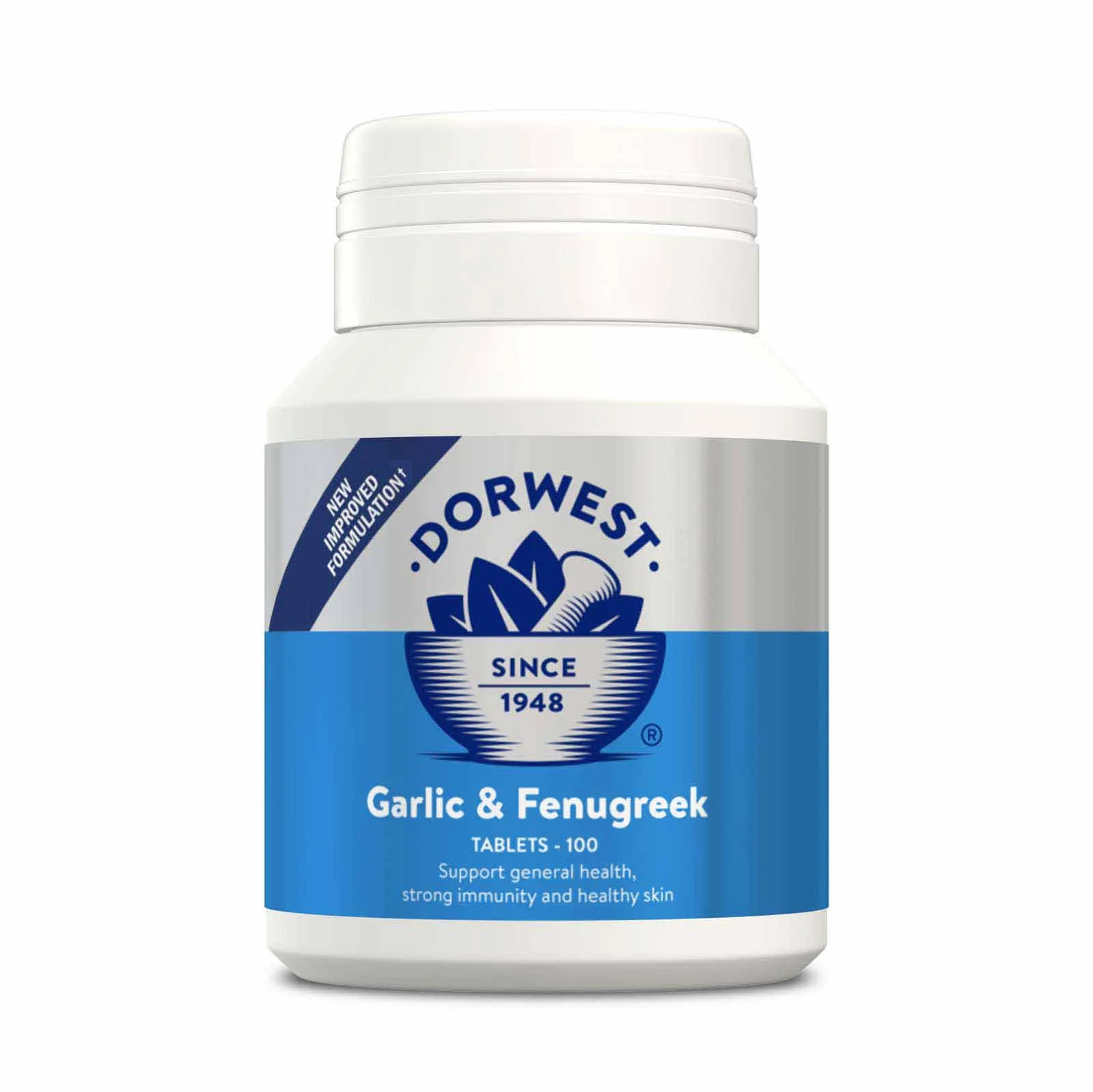 Dorwest Garlic & Fenugreek för hund, stöd till immunförsvaret mm för hund -100 tab /200tab / 500 tab