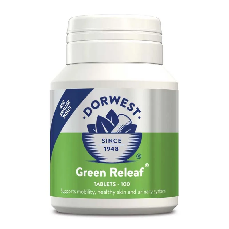 Dorwest Green Releaf (hud, leder och urinvägar) för hund & katt -100 tab