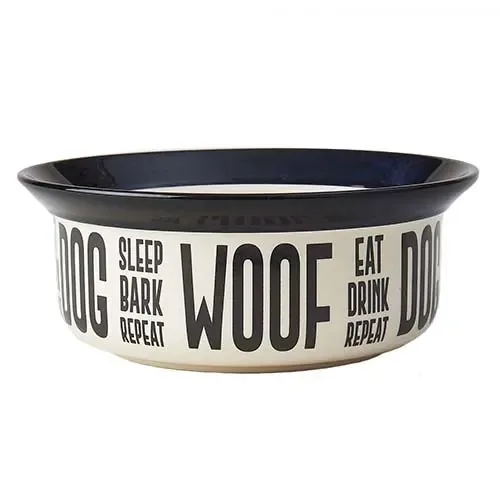 Eat Drink Repeat, 8″ Bowl Natural/Black