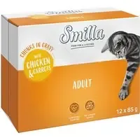 Ekonomipack 24 x 85 g Smilla Chunks med grönsaker – Adult med kyckling & morötter Erbjudande