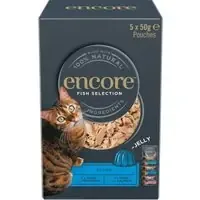 Ekonomipack Encore Cat Jelly Pouch i gelé mixpack 20 x 50 g – Fiskurval (3 sorter) Populär