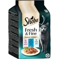Ekonomipack Sheba Fresh & Fine 72 x 50 g – Lax + Tonfisk + Öring i sås Expressleverans