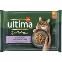 Ekonomipack Ultima Delicious Adult Sterilized 96 x 85 g – Kyckling + Lax Fynd