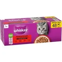 Ekonomipack Whiskas 1+ Adult portionspåse 48 x 85 g – Klassiskt urval i sås Extra rabatt