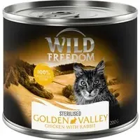 Ekonomipack Wild Freedom Adult Sterilised 24 x 200 g – spannmålsfritt – Golden Valley Sterilised – kanin & kyckling Begränsad tid