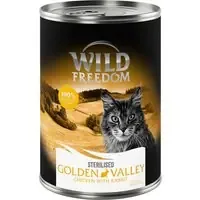 Ekonomipack Wild Freedom Adult Sterilised 24 x 400 g – spannmålsfritt – Sterilised Golden Valley – kanin & kyckling Premium