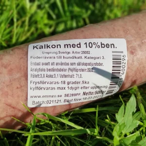 Emmzo BARF Kalkon, mald med 10% ben 500g