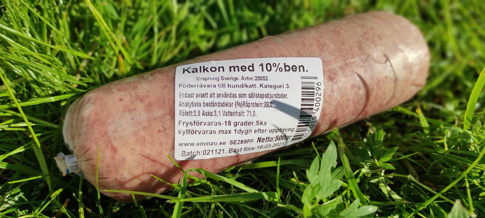 Emmzo BARF Kalkon, mald med 10% ben 500g