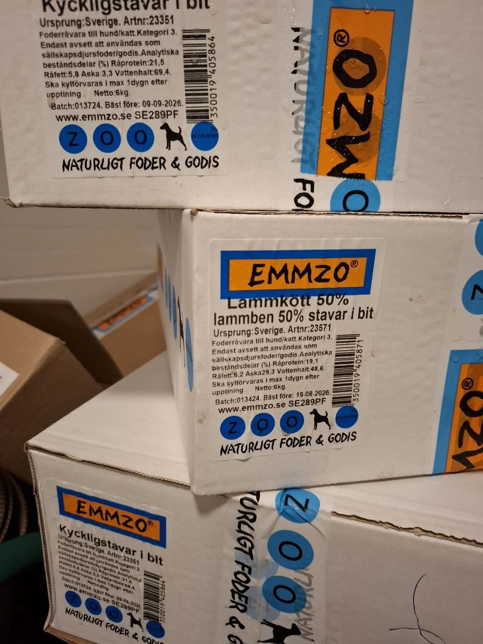 Emmzo BARF Lammstavar (lammkött 50%, lammben 50%) 6 kg - Image 2
