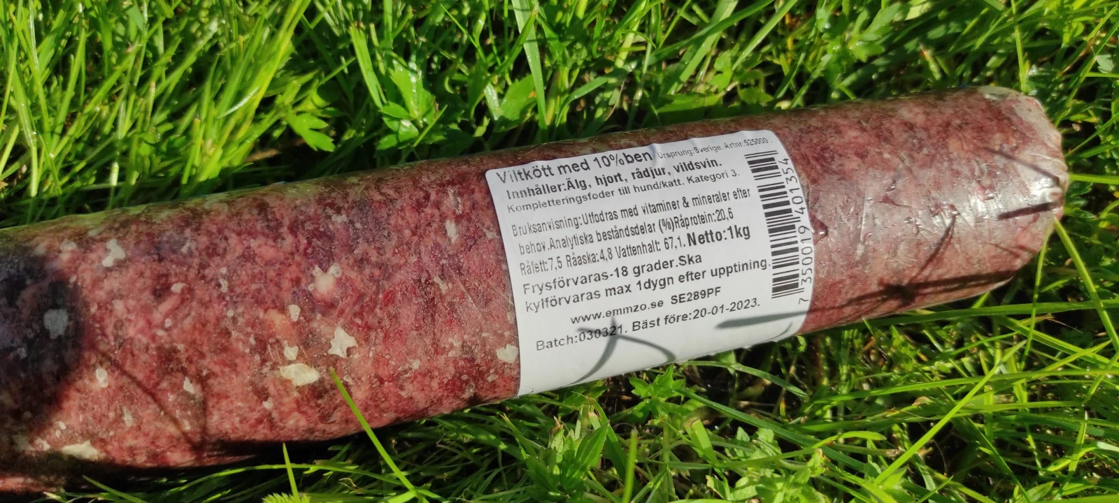 Emmzo BARF Vilt mald med 10% ben, 1kg