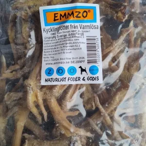 Emmzo Kycklingfötter, torkade, med skinn från Varmlösa (EKO) 1 kg