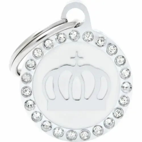Endast denna vecka MyFamily ID-bricka glam, cirkel med krona, vit