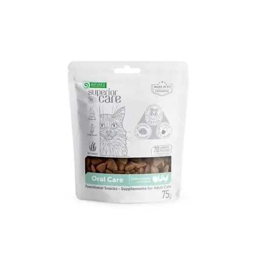 Endast denna vecka Nature‘s Protection Superior Care Oral Care fågelgodis 75 g för katter