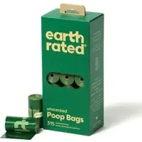 Endast idag Earth Rated hundbajspåsar, rullar – 21 rullar med 15 påsar vardera, utan doft (315 påsar)
