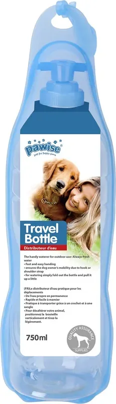 Endast idag Pawise Vattenflaska med inbyggd skål för hund 750 ml