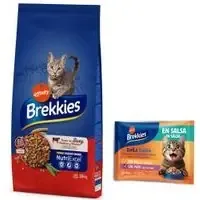 Erbjudande 15 kg Brekkies + 8 x 85 g Daily Delice på köpet! – nötkött (15 kg) + kyckling & kalkon (8 x 85 g)