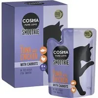 Erbjudande Ekonomipack Cosma Smoothies 12 x 50 g – Tonfisk & kyckling med morot
