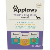 Erbjudandepris Applaws Pouch med buljong mixpack 12 x 70 g – Mixpack tonfisk och kyckling (3 sorter)