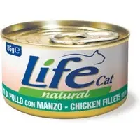 Erbjudandepris Life Cat Natural Adult 6 x 85 g – Kyckling med nötkött
