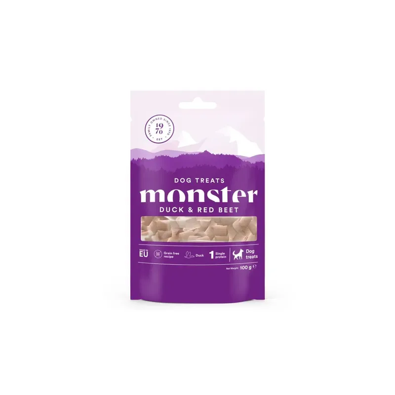 Erbjudandepris Monster Dog Treats Baked Duck & Red Beet 100 g